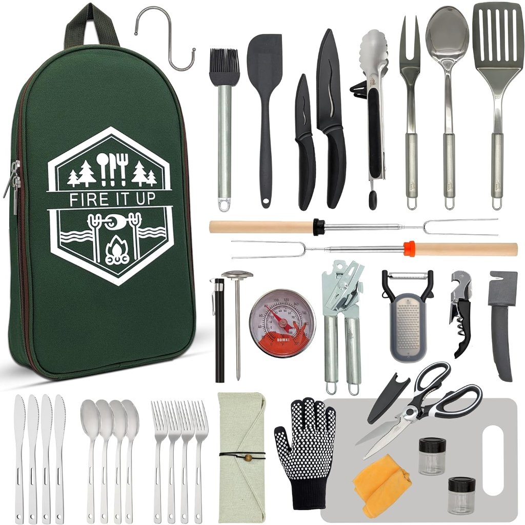 Grilling And Camping Cooking Utensils Set For The Outdoors Bbq
